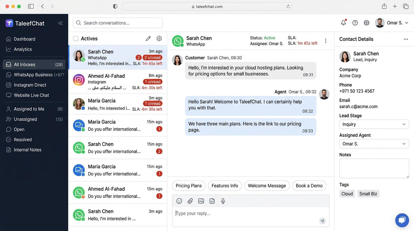 Modern Multi-Agent Operations Floor in Dubai Managing Omnichannel Inbound Inquiries