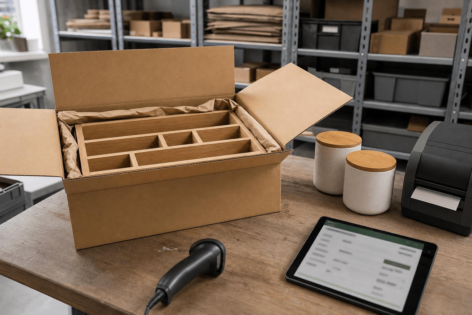 Editorial concept of an order-handling and fulfilment workflow