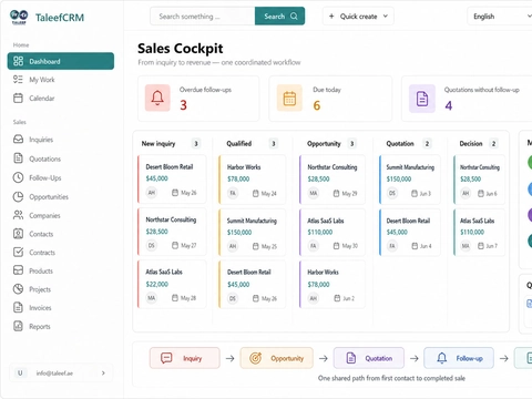 Taleef CRM product screenshot